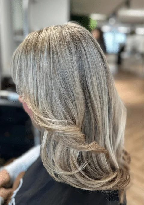 ash blonde highlights after