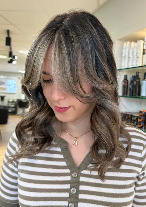 blonde faceframe after